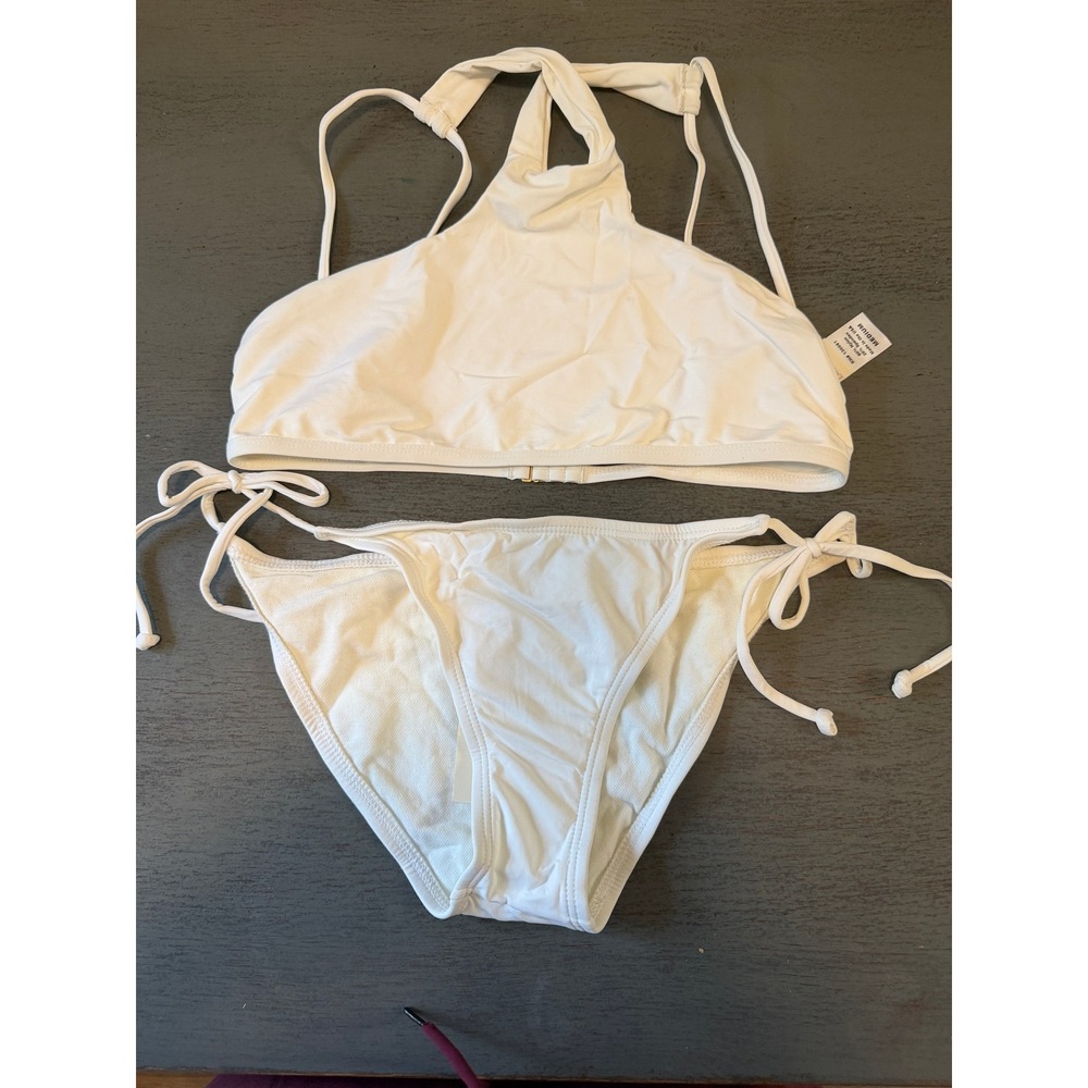 L*Space White Just Married Rhinestone Bridal Bikini Set Medium NWOT